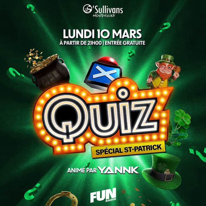 Quiz spécial Saint Patrick Montpellier 0’Sullivans